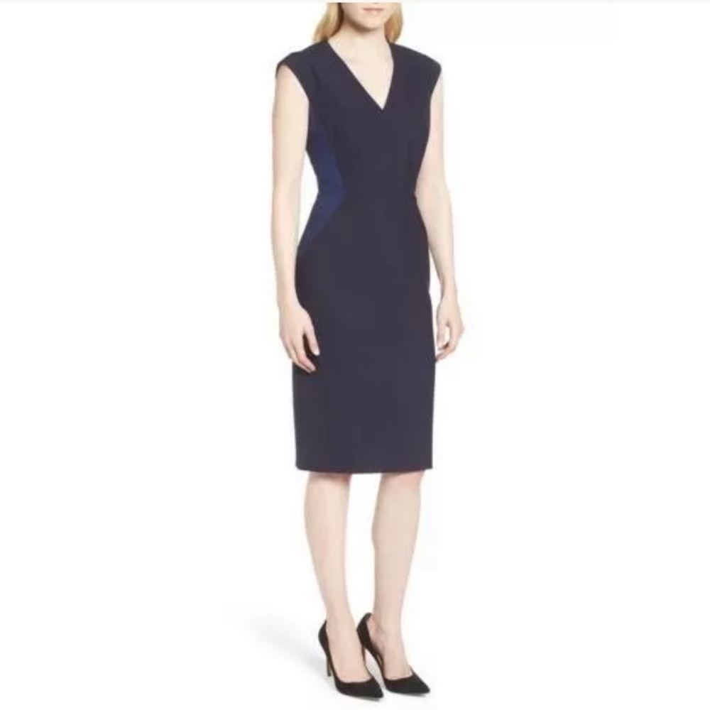 New BOSS Dalana Patchwork Sheath Dress Size 10
